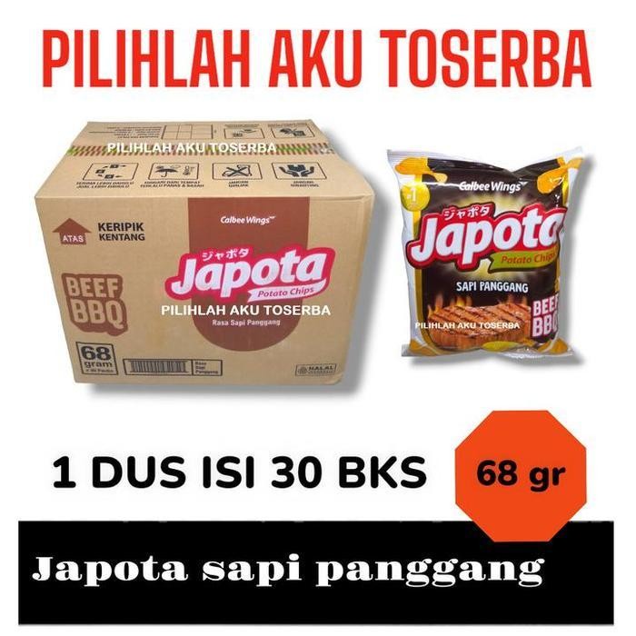 JAPOTA Keripik Kentang SAPI PANGGANG BEEF BBQ 68 gr - ( HARGA 1 DUS )