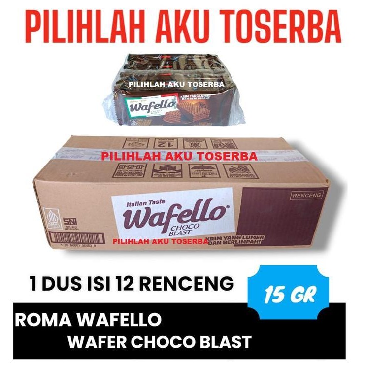 Roma Wafello Choco Blast 15 gr - ( HARGA 1 DUS ISI 12 RENCENG )