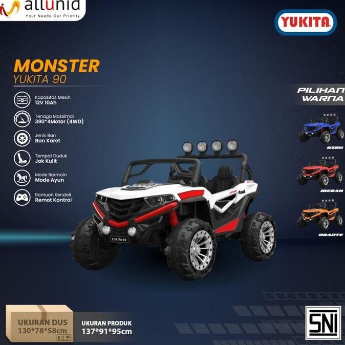 Mainan Mobil Aki Yukita 90 Monster