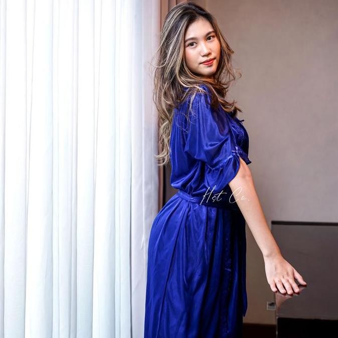 Kimono Tidur Hst (Include Daster Singlet) `Navy Blue
