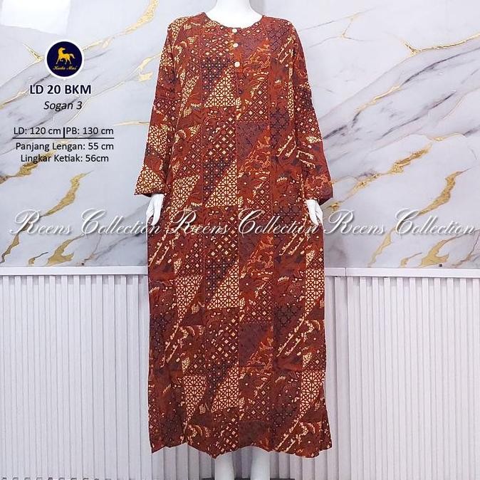 Batik Kuda Mas Longdress 20 Ld 120Cm | Daster Lengan Panjang Semata Kaki 3 Kancing Busui Daster Leng
