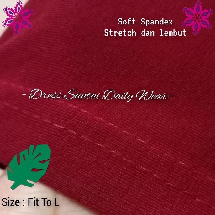 Baju Dress Wanita Santai Midi Daster Kaos Selutut Lengan Pendek Adem