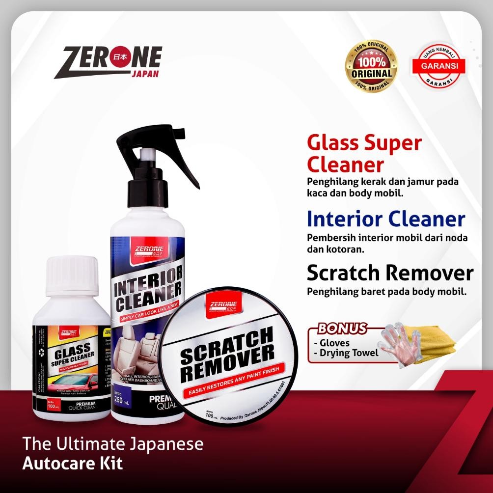 Zerone Japan Pembersih Jamur Kaca Mobil Penghilang Baret Body Mobil Pembersih Interior Mobil