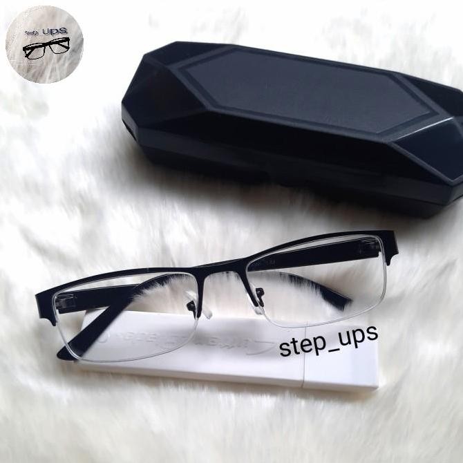 DV47 }} kacamata baca plus anti radiasi type gantung frame besi pria wanita