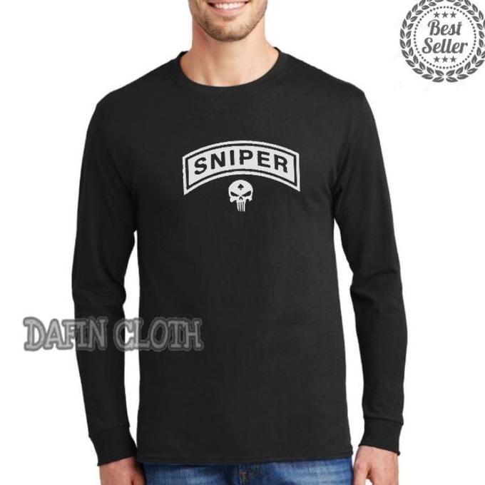 DR242>> Kaos Pria Baju Tshirt Lengan Panjang Menembak Sniper