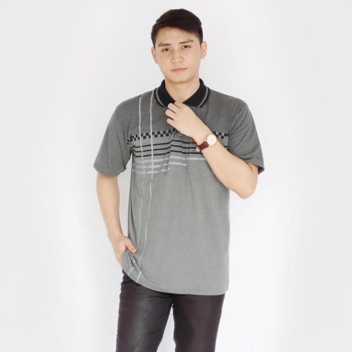 DF247>> Sc - Baju Katun Motif Batik Lengan Pendek Pria Dewasa Distro - Kaos Saku Kerah Polo Atasan C