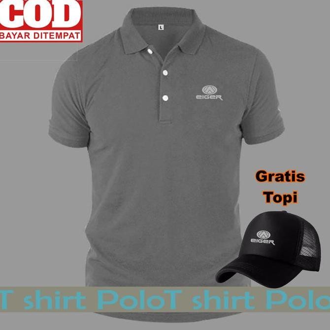 DS158 }} Baju Polo Pria ( gratis topi ) polo distro EGR USA abu / polo distro pria / kaos polo / pol