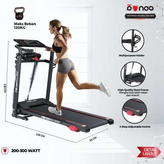 Motorized Treadmill Listrik Redpanda NEO-583 Massage Murah Multifungsi