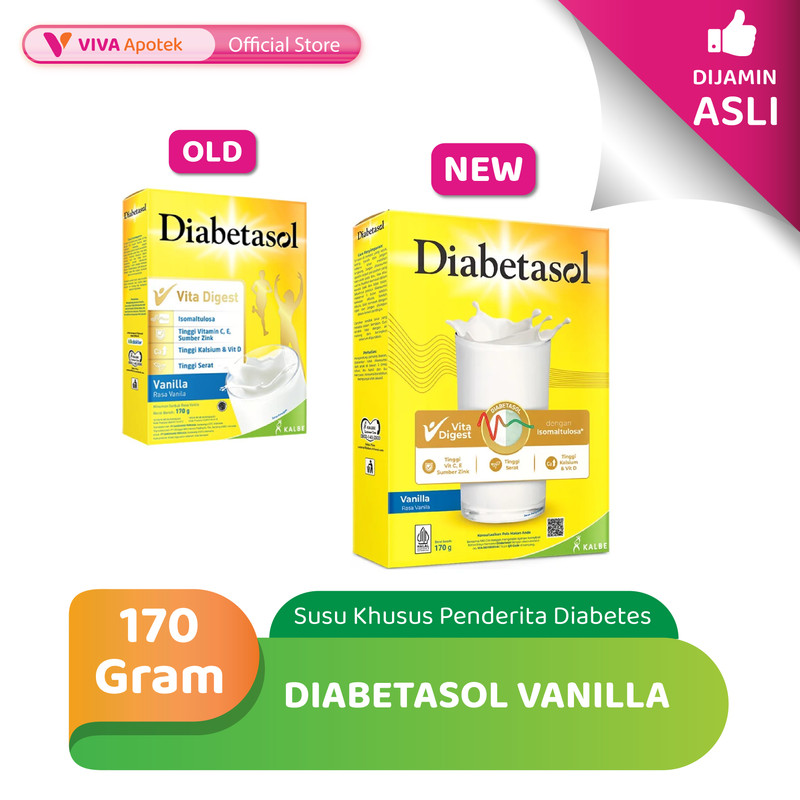 Diabetasol Vanilla Susu Khusus Penderita Diabetes (170 Gram)