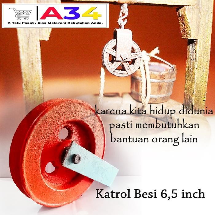 Katrol Kerekan Sumur 6,5 Inch Besi /Kerekan Timbah Sumur 6,5" Besi