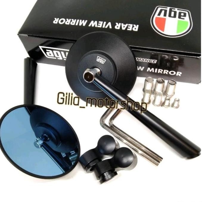 Spion Bulat Agv Original Retro Classic Mirror Blue Spion Jokowi Universal Motor Variasi Motor Nmax A