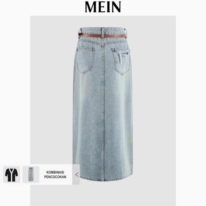 Promo [Mein Premium][Ready Stock] Elegant Pants Kulot Rok Denim Kekinian Style Wanita 7530Zz Jeans C