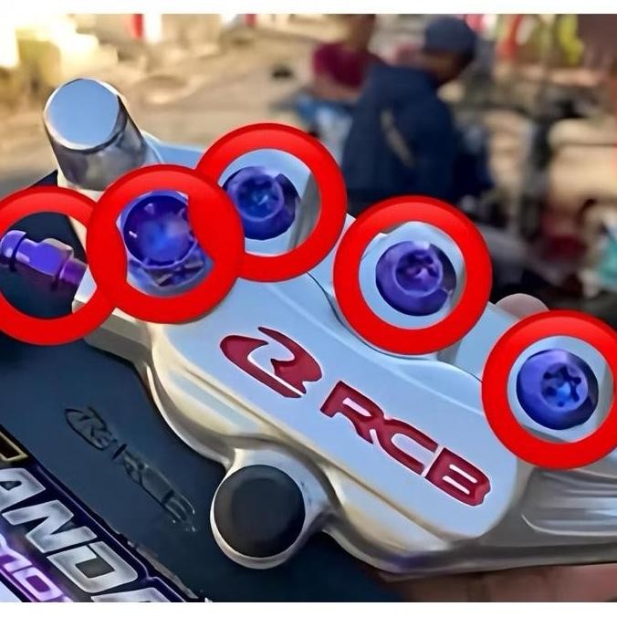 Set Baut Titanium Kaliper RCB ASLI