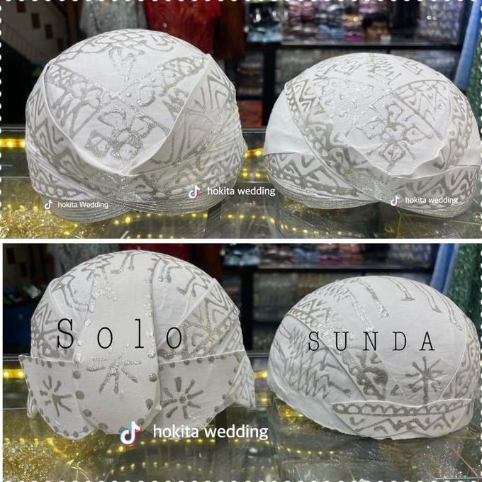 Blangkon Pengantin Solo Pradaa Perbawan Putih ABD