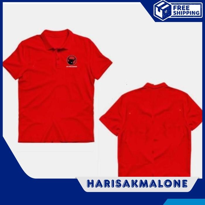DISKON GEDE KAOS POLO SHIRT TSHIRT BAJU KERAH DISTRO LOGO KECIL PDIP PERJUANGAN PDI PARTAI DEMOKRASI