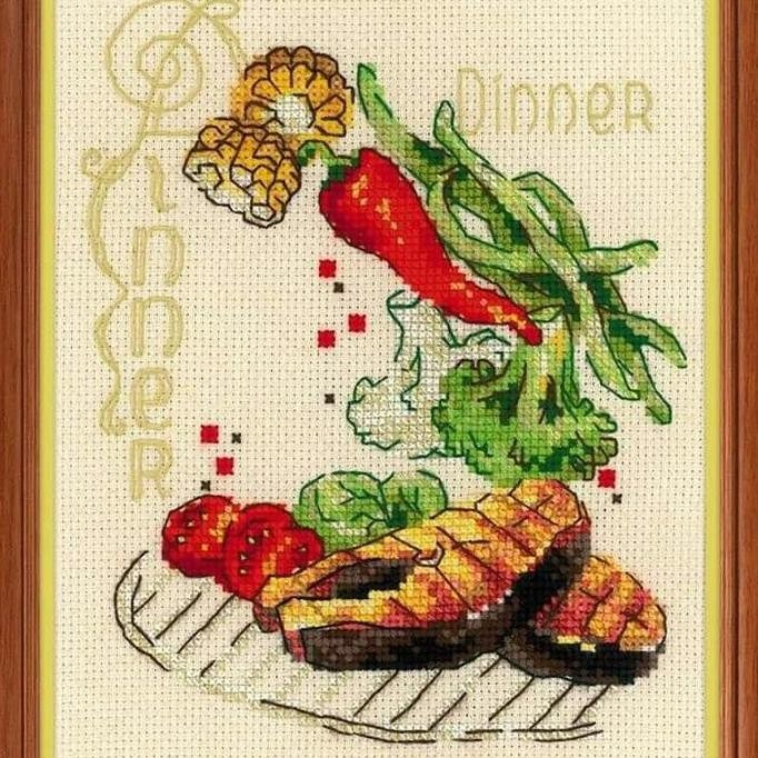 paket kristik dapur makan daging ikan dinner