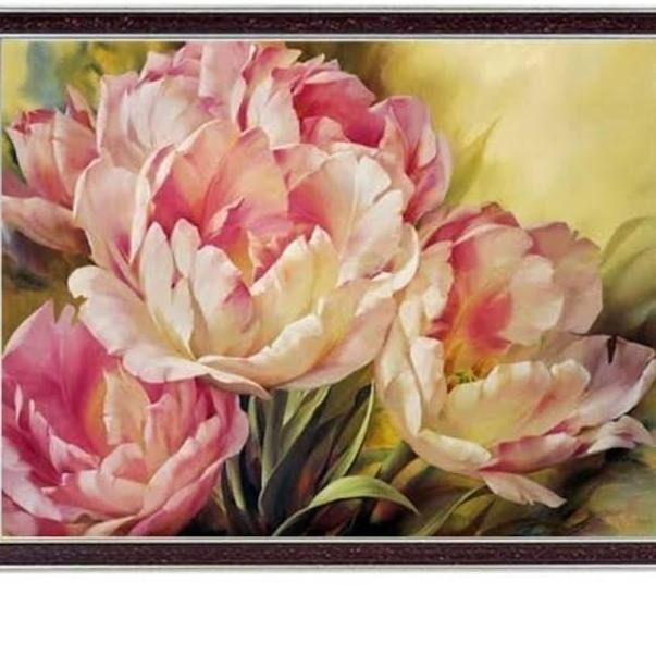 paket kristik bunga peoni pink