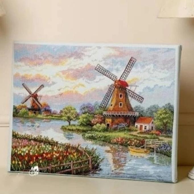 paket kristik pemandangan rumah kincir air belanda