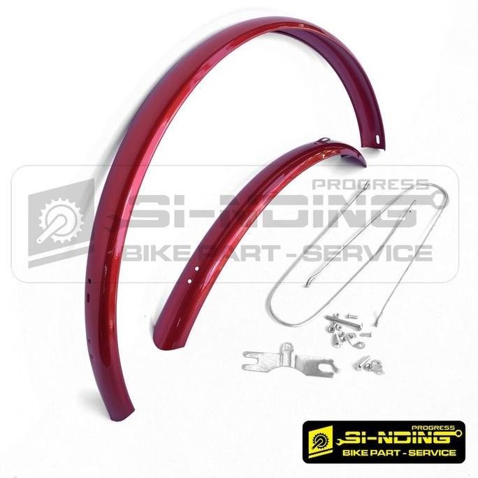 Mud Guard Fender Spakbor Slebor Sepeda Mtb Federal Citybike 26 Inch Merah Glossy