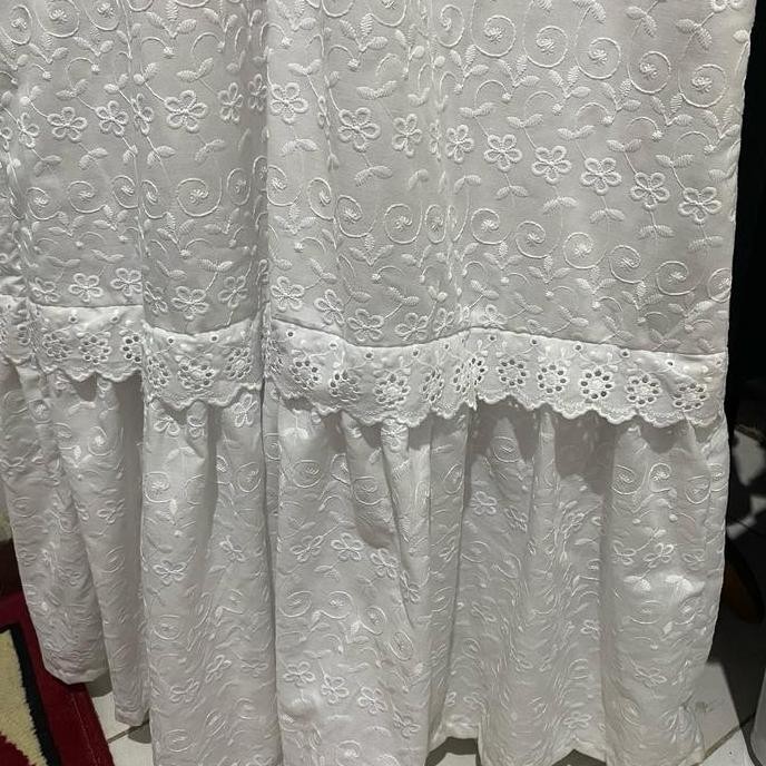 Gamis Katun Umroh Haji Katun Bordir Katun Polos Putih Bunga Motif Muslim Jepang Rempel Dress Wanita 