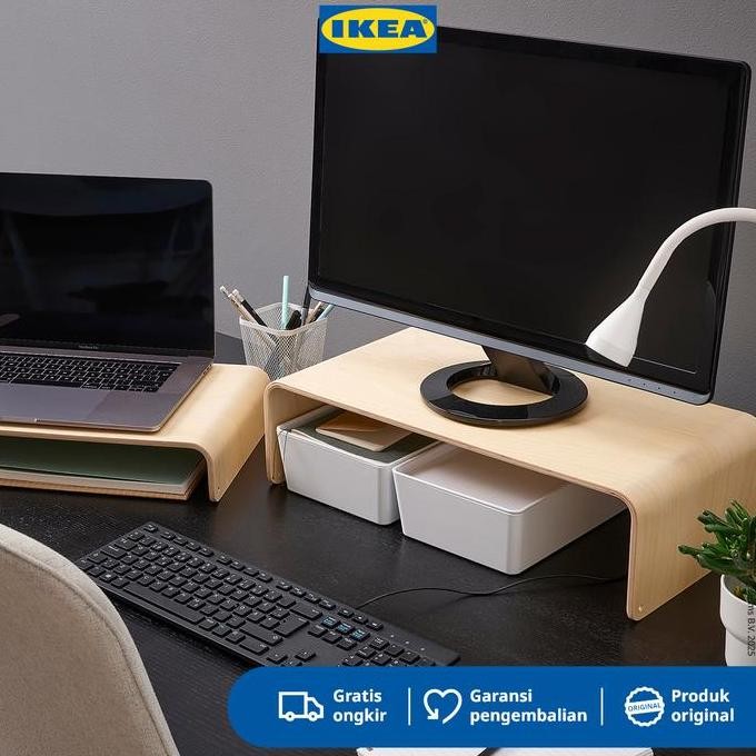 '' IKEA VATTENKAR Stand Laptop / Meja Monitor Bahan Kayu Birch 52x26 cm ''