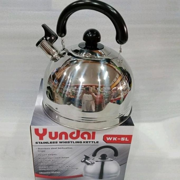 Yundai  Air  Teko Bunyi Siul Stainless Steel Ketel,  Teko Bunyi 5 Liter 7 Liter