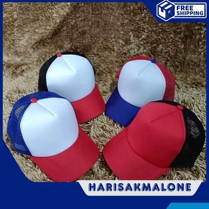 BERKUALITAS TINGGI BEST PROMO TOPI TRUCKER JARING HAT CAP DISTRO BANYAK WARNA BIRU BENHUR BCA POLOS 