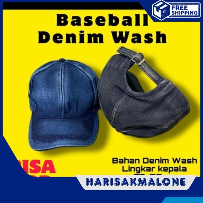 BEST SELLER TOPI BASEBALL DENIM WASH HAT CAP DISTRO HITAM BANYAK WARNA POLOS CUSTOM INDONESIA PRIA W