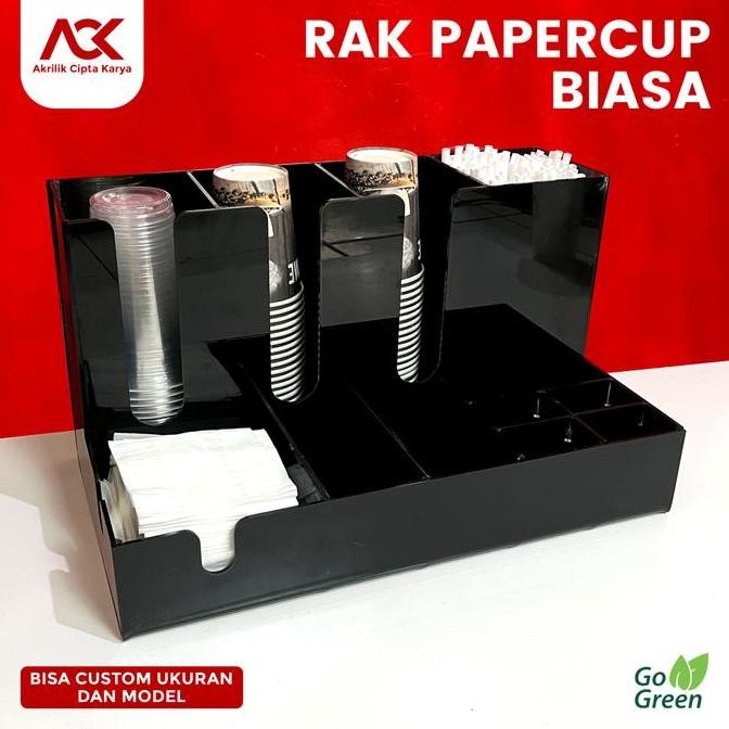 Rack / Rak / Dispenser Cup / Organizer Paper Cup Jumbo / Rak Organizer Akrilik / Rak Botol / Rak Cup