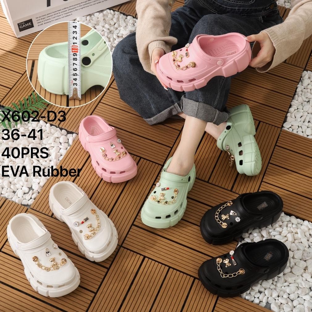 Eelic Eva Sandal Baim Wanita Karet Spons Import Ringan Empuk Super Soft Tinggi Hak 7 Cm Sol Anti Sli