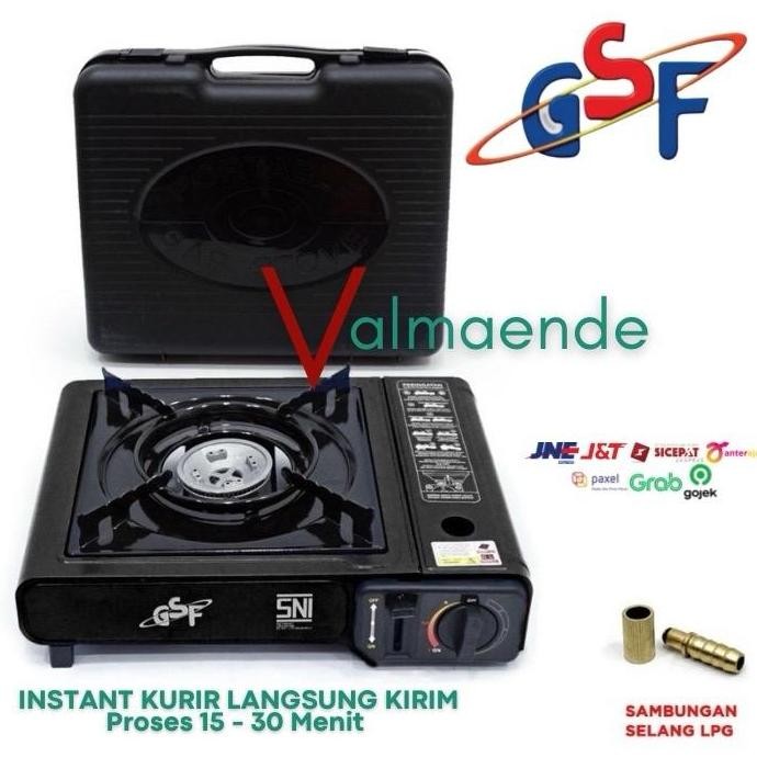 Kompor Gas Portable 2 in 1 Grill Pan Panggangan BBQ LPG Gas Kaleng Kompor Kemah GSF 3616 - Kitchenwa