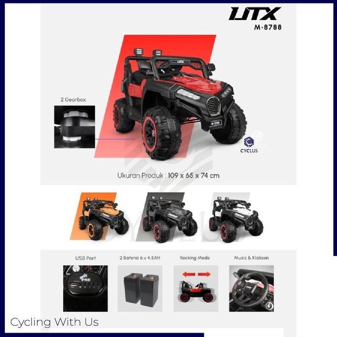Mobil Aki Jeep PMB M-8788 M8788 UTX Mainan Anak Remote Control 8788
