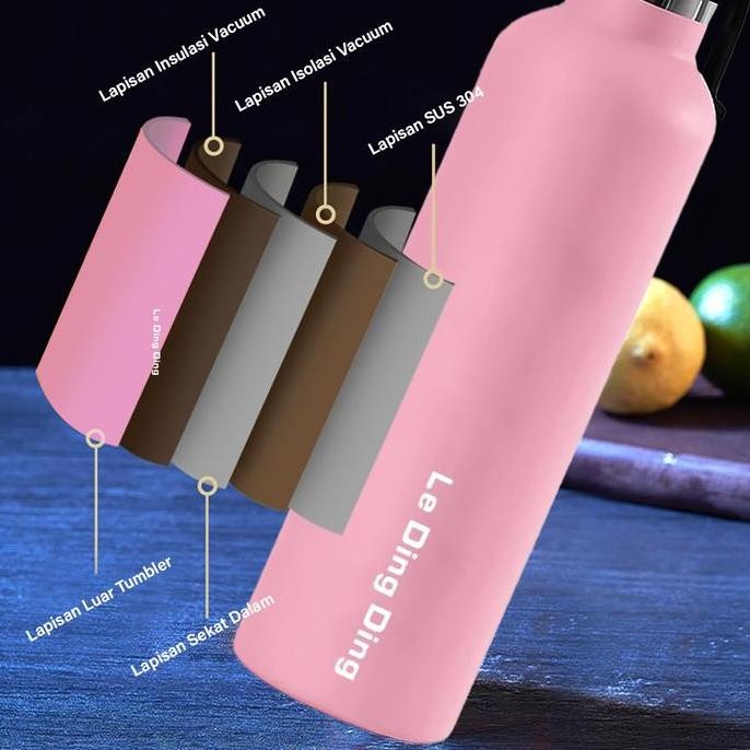 TERMURAH - 1Tumbler2 Penutup-Botol Minum 1 Liter Tumbler Stainless Vacuum Termos Tahan Panas Dingin 