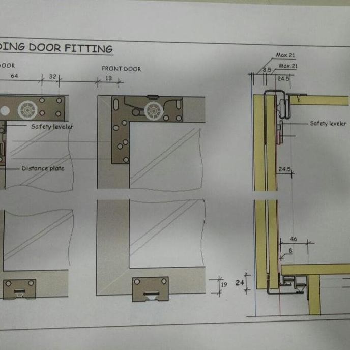 rel sliding Htech 2 pintu + soft close