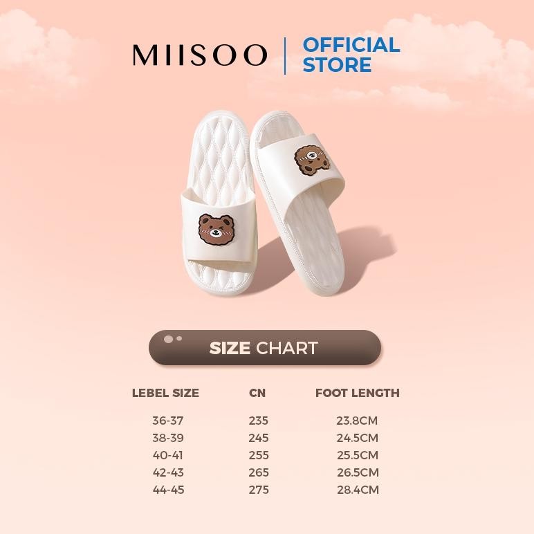 Sale Miisoo Sandal Beruang Sandal Slop Wanita Karet Motif Beruang Sandal Slip Karet Sandal Rumah-Liv