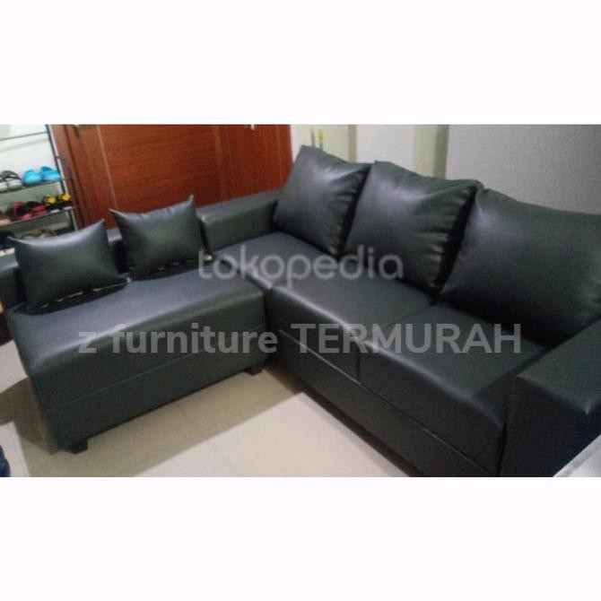 Sofa L minimalis, sofa murah Busa Kayu Furniture