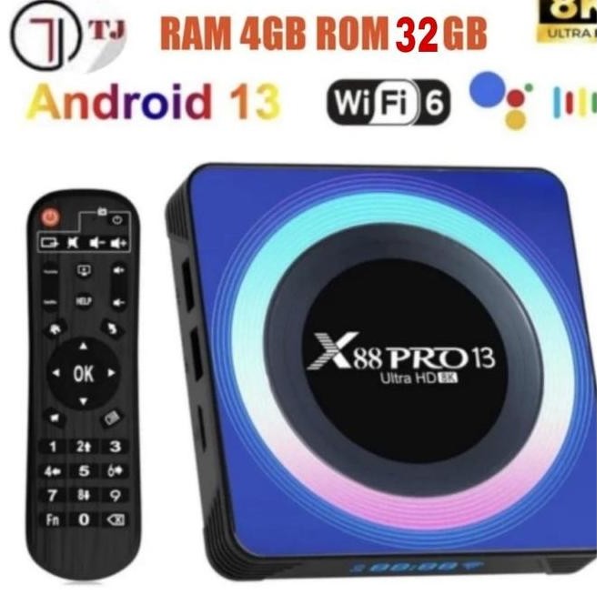 Tjbox Android Tv Box X88 Pro 13 4Gb32Gb Rk3528 Quadcore Cortexa53