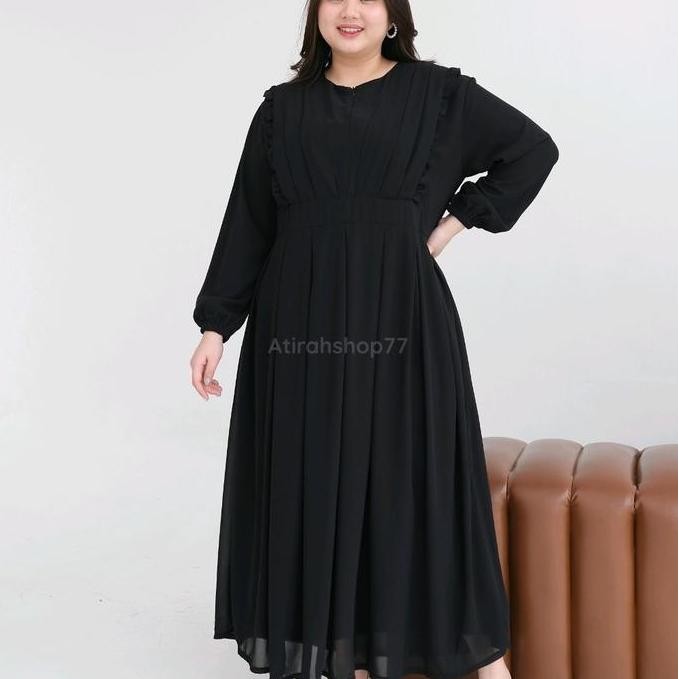 Gamis Ceruty Jumbo Ld130Cm Ld140Cm Polos