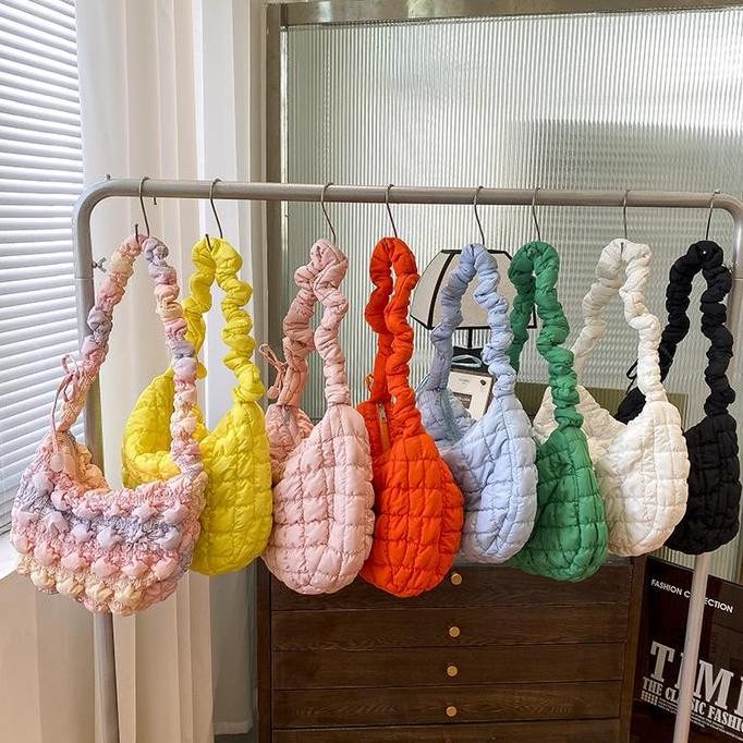 Tas Selempang Wanita Puffy Sling Bag Tas Serut Korea Kekinian Tas Bahu Import SB024 BOEGA SERUT