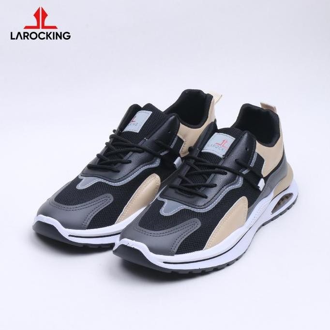 Larocking - Phoenix Hitam Cream | Sepatu Sneakers Casual Gym
