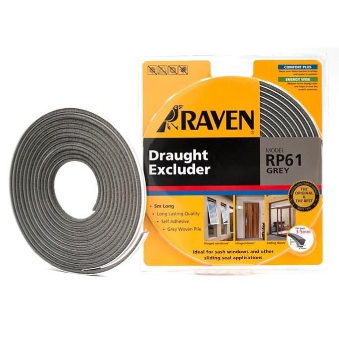 RAVEN Mohair Brush Seal RP61 Grey 5 Meter Penutup Celah Pintu Geser & Jendela Anti Debu dan Serangga