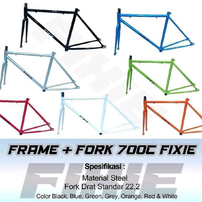 Frame + Fork Fixie Steel 700C UNITED Ukuran 49 Model Classic