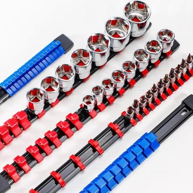 Isi 6Pcs/Set Tempat Socket Socket Holder Tools Socket Rail Dudukan Socket Mata Kunci Sok Sock Holder