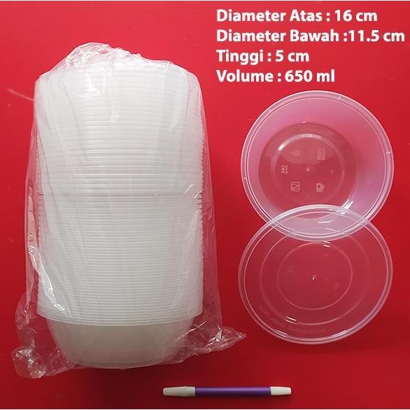 Food Container / Mangkok Plastik / Thinwall Bowl Cup 650 ml ( 25 Pcs )