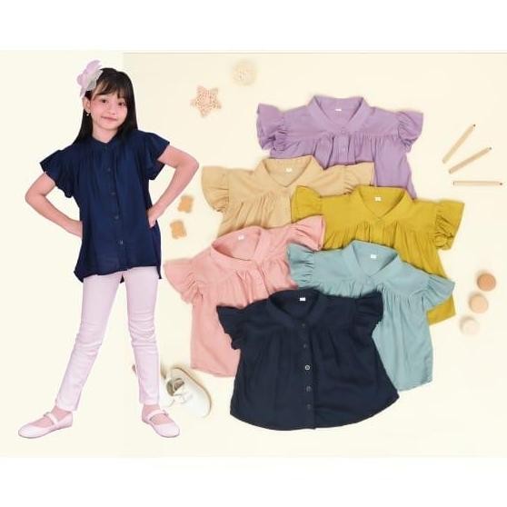 DE47 - Curly Blouse Blouse Anak Perempuan Atasan Anak Perempuan