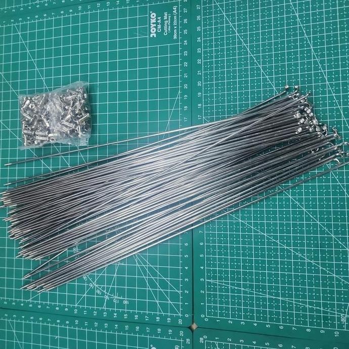 Jari jari spoke stenlies hitam crome 700c 292 x 14g isi 72bh 292mm