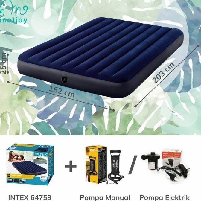 Kasur Angin Intex Durabeam Queen Blue Intex 64759