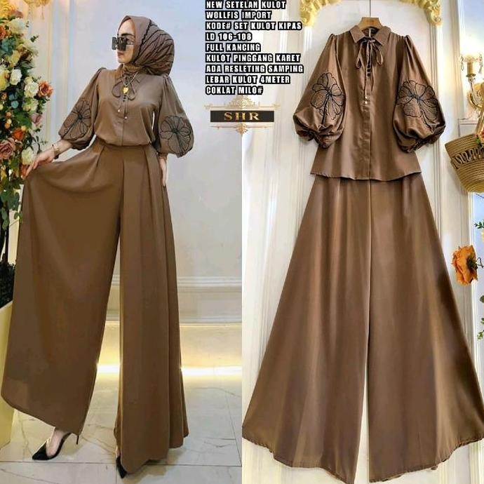 Shr Set Kulot Wollpes Muslim Setelan