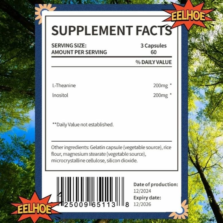 (Promo) Usa L-Theanine 200Mg - 60 Kapsul L Theanine Calm Relax Original