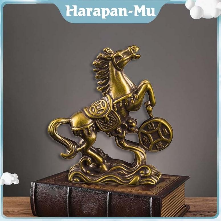 ELIYU- Hiasan Patung Kuda Kuningan / Home Decoration Patung Kuda Chinese Feng Shui